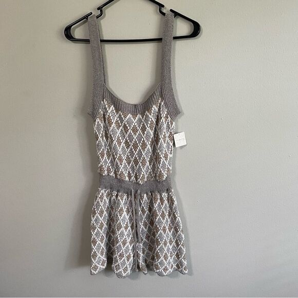 Free People X REVOLVE Dream Diamonds Romper in Grey Combo - Picture 4 of 12